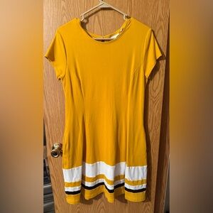 New York and Company Yellow and White Women's Dress